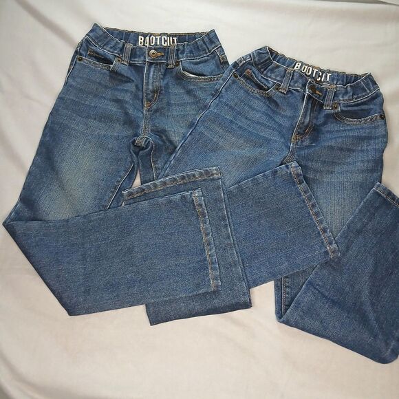 Crazy 8 Bootcut Jeans Bundle Med Wash Denim Set of 2 Classic Girls Youth sz 8 - Picture 1 of 9